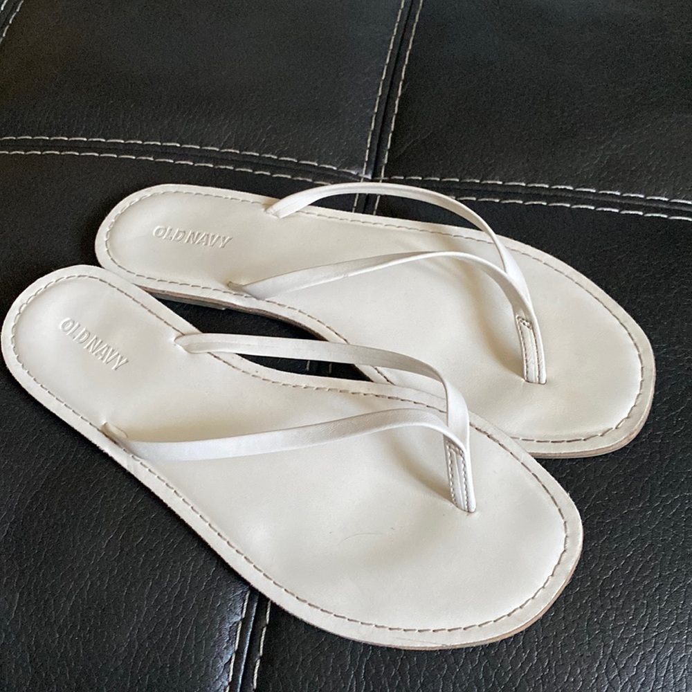 White Old Navy Flip Flops